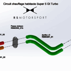 Kit Durite Bloc chauffage Siroco Super 5 Gt Turbo